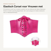 Corset per Donna - Cinturino Elastico con Banda di Chiusura - Stile Corsetto Retro - Costumi da Halloween - Materiale PU Rosa