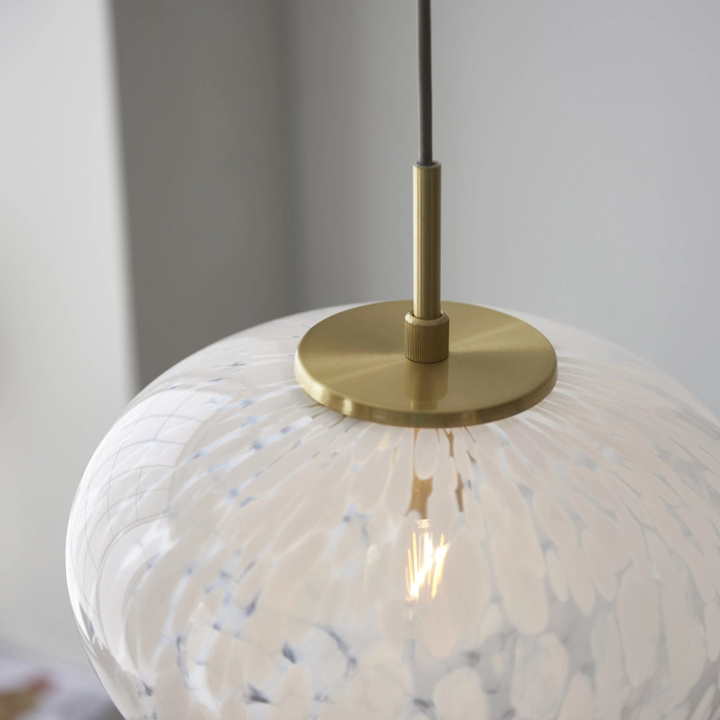Lampada sospensione Art Déco ottone MALI E27 Endon