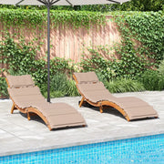 Lettini Prendisole con Cuscini 2 pz Legno Massello di Acacia 3214836