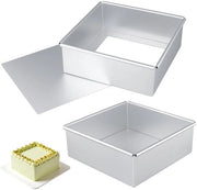 Set di forma per torte a 20 cm - Lotto da 2 - Forma quadrata per spring roll - Base rimovibile - Alluminio - Ideale per torte e quiches - Forma da forno