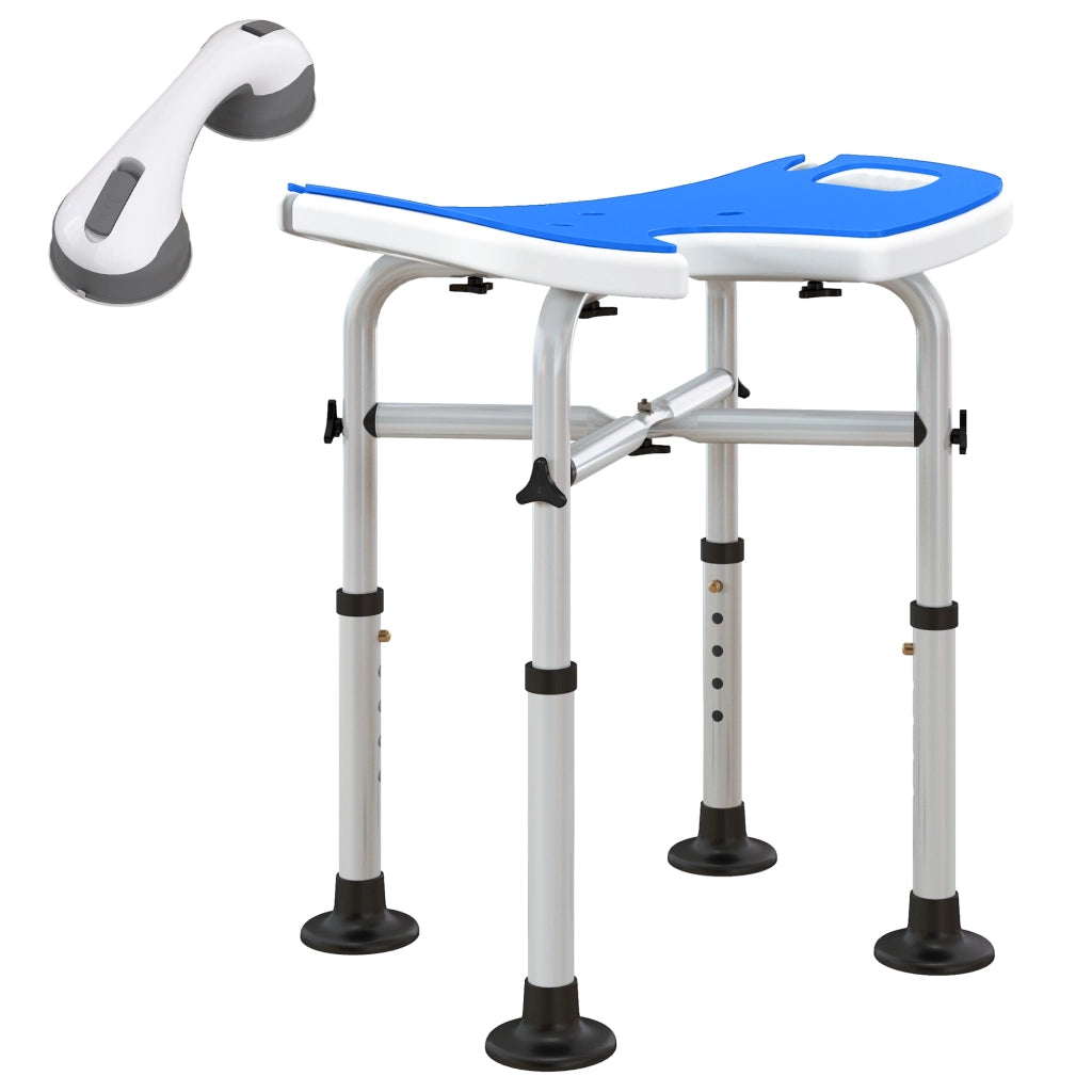 Sgabello da doccia regolabile ¨C Xylo ¨C Altezza 39-51,5 cm con ventose blu scuro