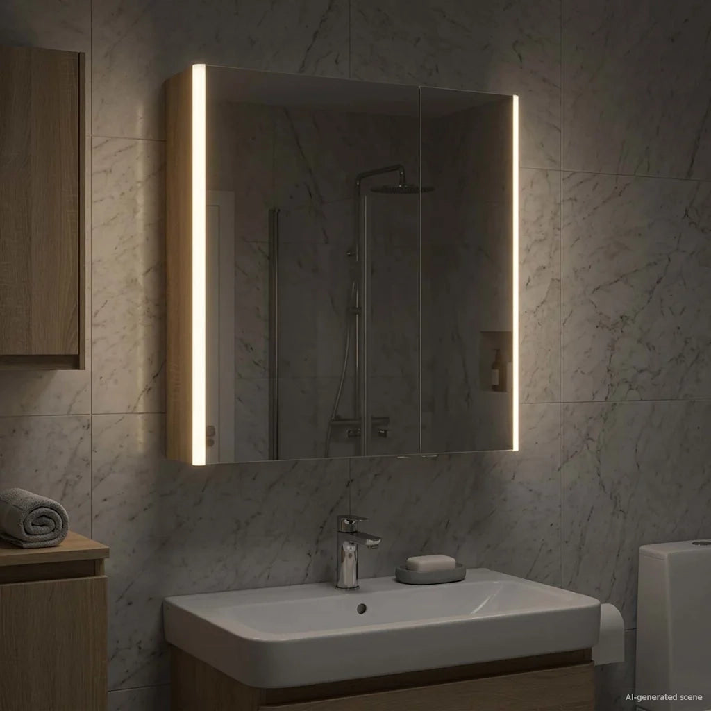 Mobiletto per specchio da bagno Rovere Sonoma 889241