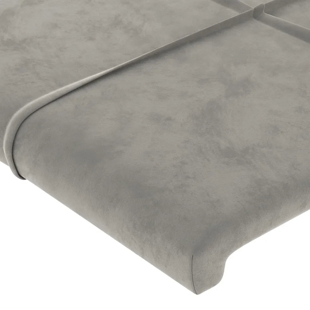Testiera | Testata ad Orecchio Grigio Chiaro 163x23x78/88 cm in Velluto