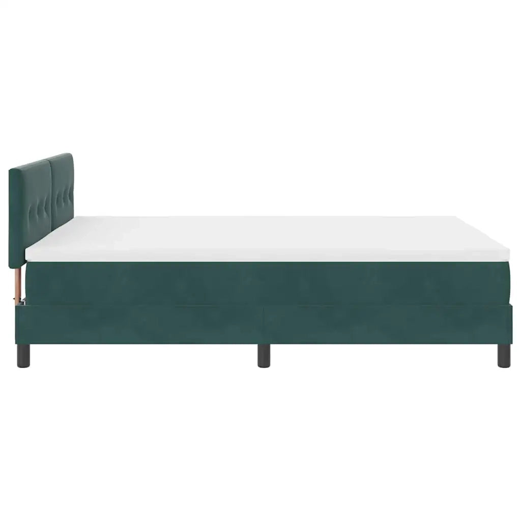 Letto a molle con materasso Verde Scuro 140 x 190 cm Velluto 3339173