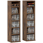 Libreria a colonna in legno ¨C Xylo ¨C 2 pezzi 12 scomparti marrone 21x22,5x88,5 cm