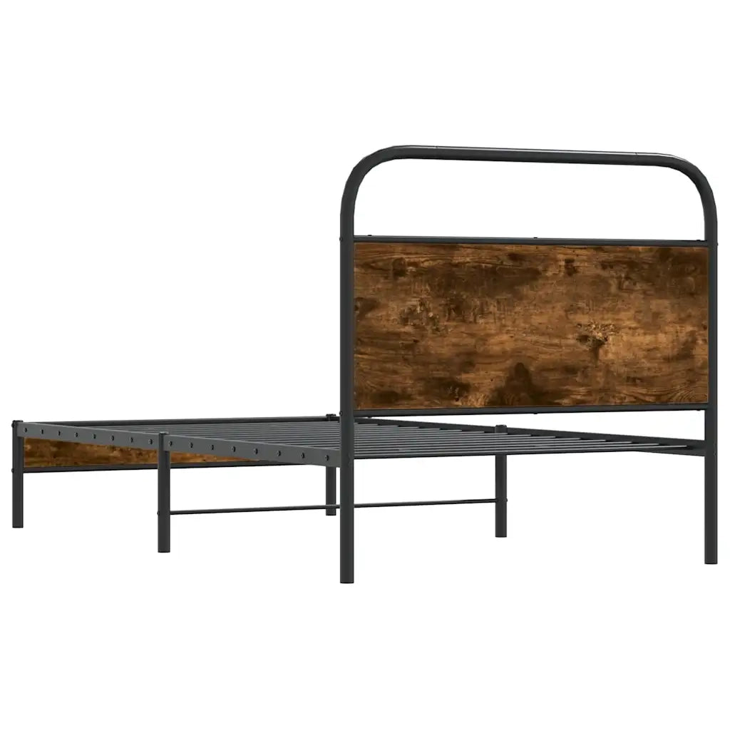 Giroletto senza Materasso-Struttura Letto Rovere Fumo 100x190 cm in Truciolato 519540