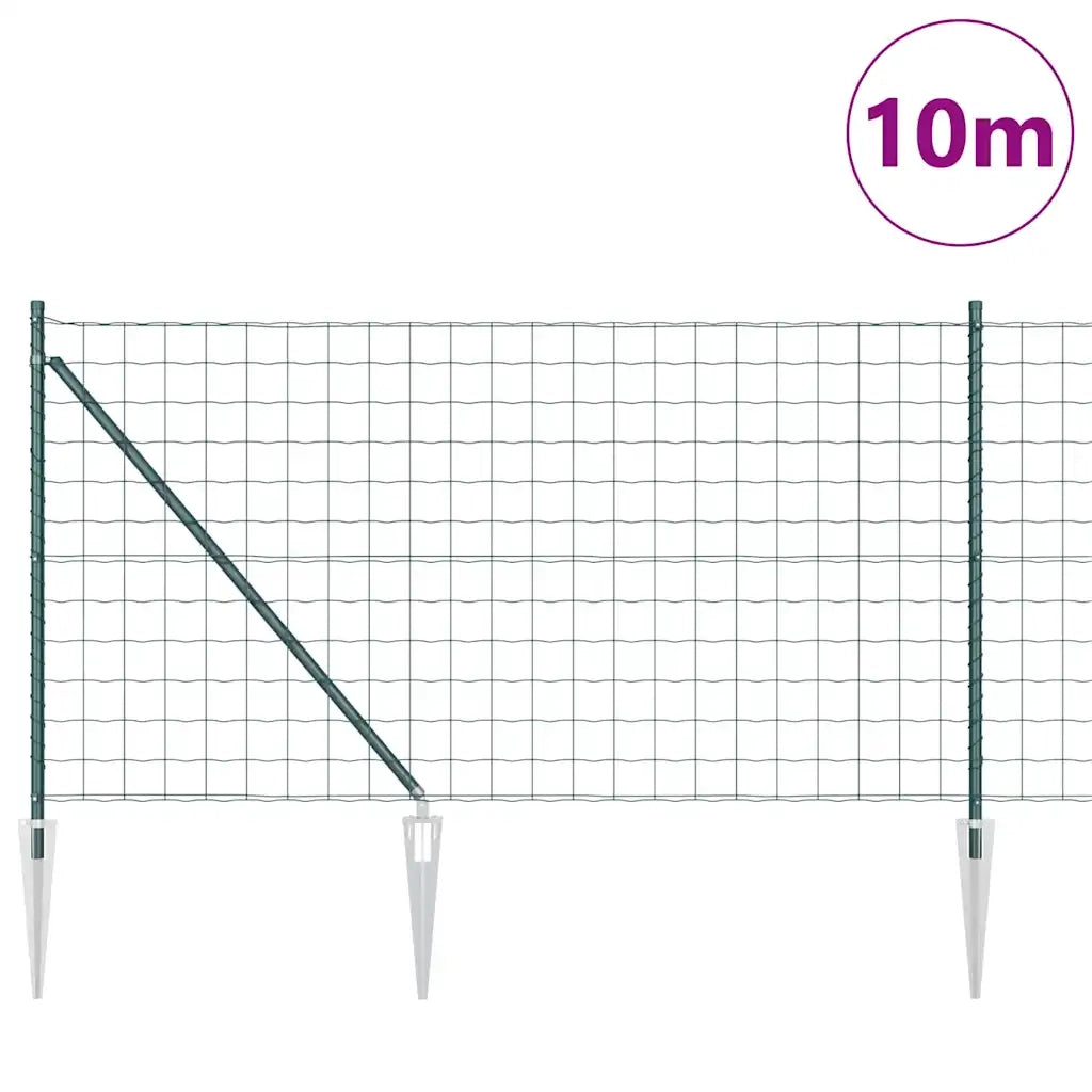 Recinzione da Giardino | Recinzione con Posto Verde 1 x 10 m Acciaio