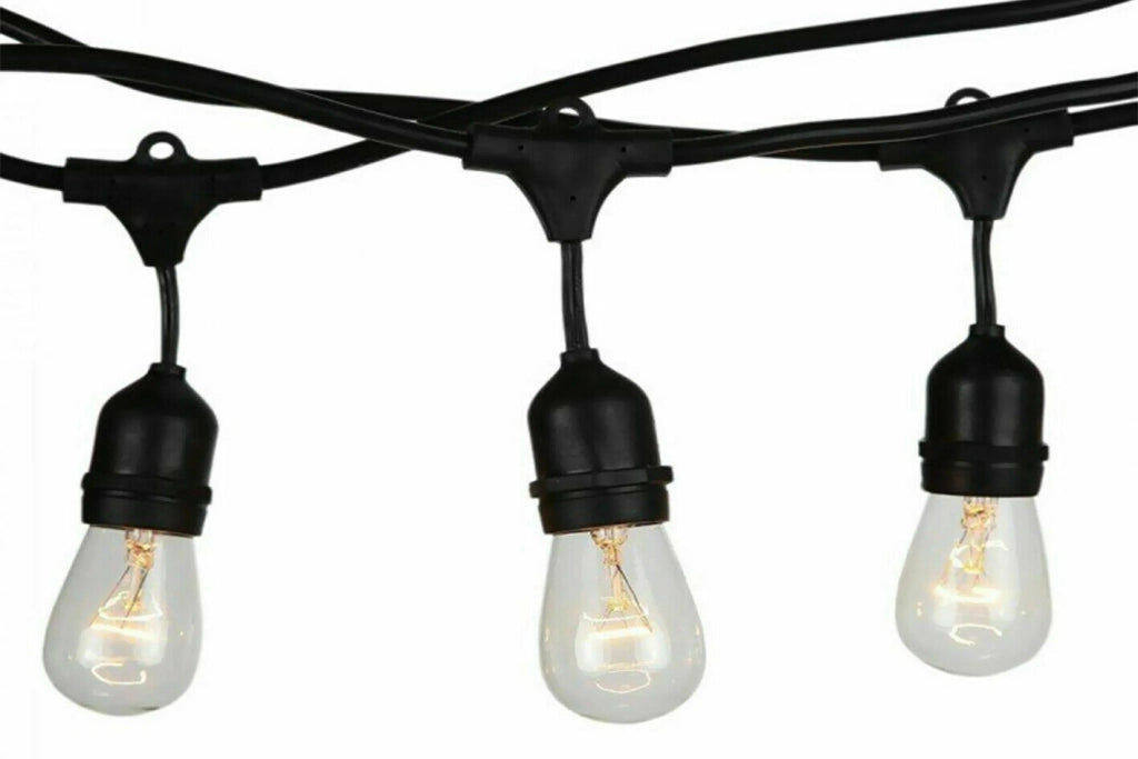 CATENA stagna gomma Nera STRINGA 2 metri 8 attacchi e27 luce LED IMPERMEABILE IP67 - Benovo