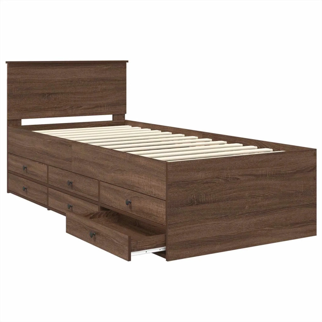 Daybed Rovere Marrone e Nero 75 x 190 cm Legno multistrato 3408542