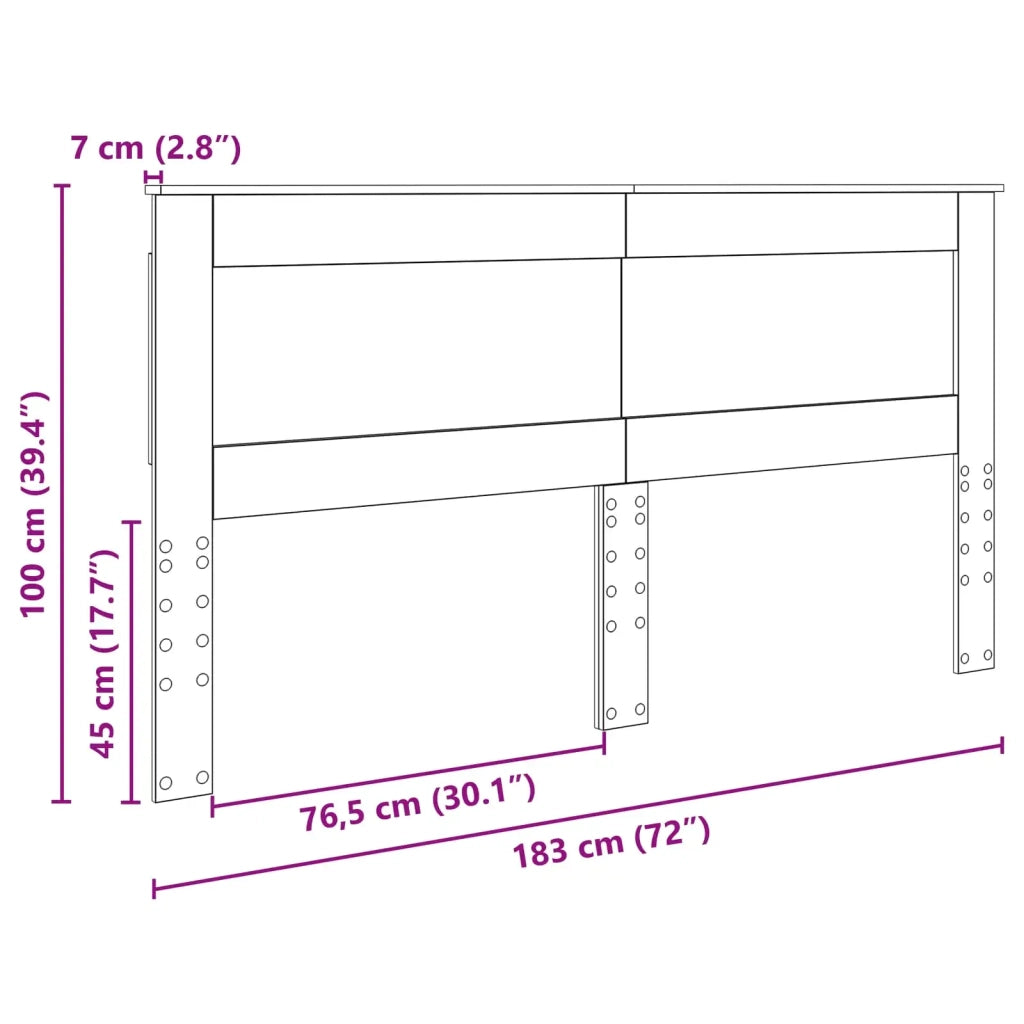 Testiera | Testata con Testiera | Testata Grigio cemento 180 cm Legno multistrato