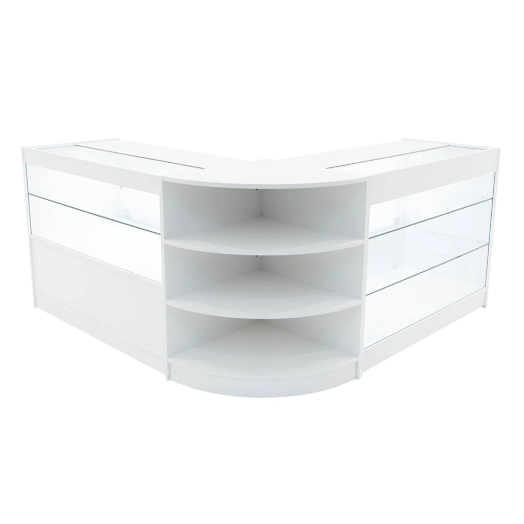Set Banconi Bianco Calliope LED K1200 C1200 LM60 Vetrina con Ante Scorrevoli