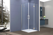 Box doccia angolare 80x110 cm apertura due ante battenti H200 cm cristalli trasparente 6 mm profilo SATINATO GIOIA