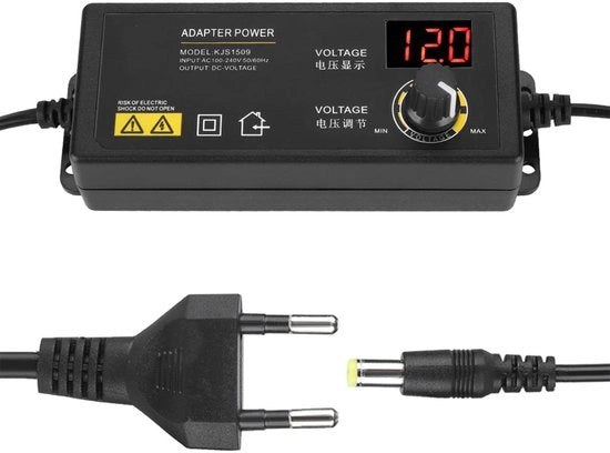 Adattatore di alimentazione 60W - Regolabile tensione - Regolazione di velocità regolabile - 3-12V - Protezione multipla - Adatto per motori - EU 100-..