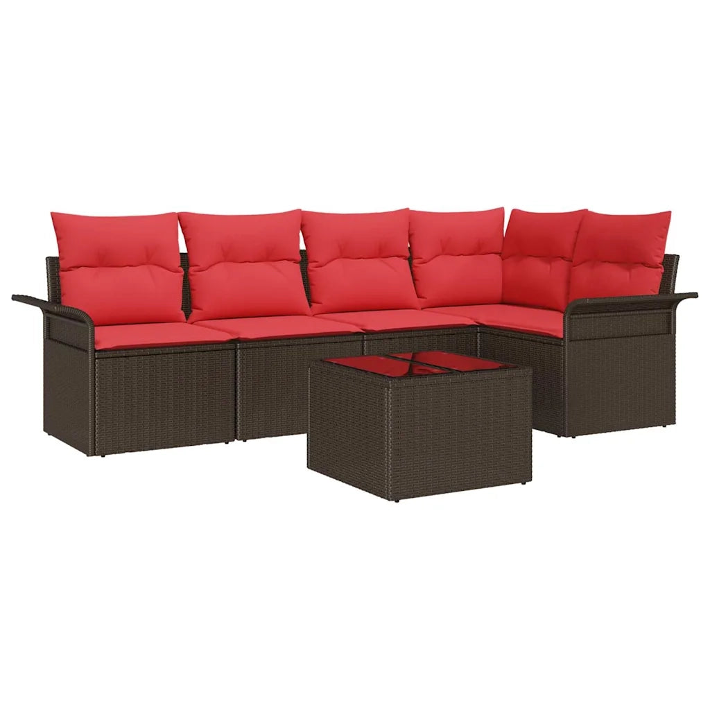 Set Divano da Giardino 6 pcs Marrone polyrattan 3354043