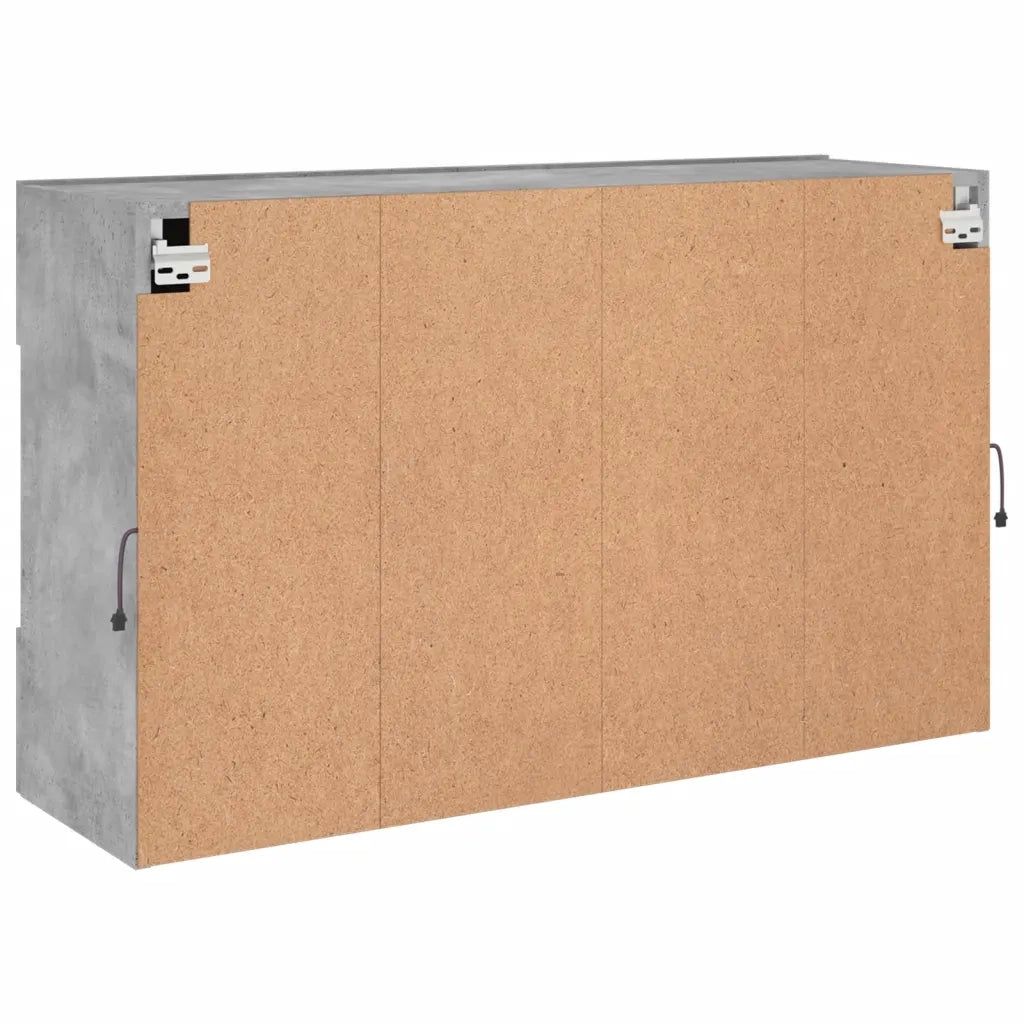 Mobile TV a Parete | Armadietto TV | Mobile Porta TV con Luci LED Grigio Cemento 98,5x30x60,5 cm