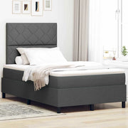 Letto a molle con materasso Grigio scuro 120 x 190 cm Tessuto