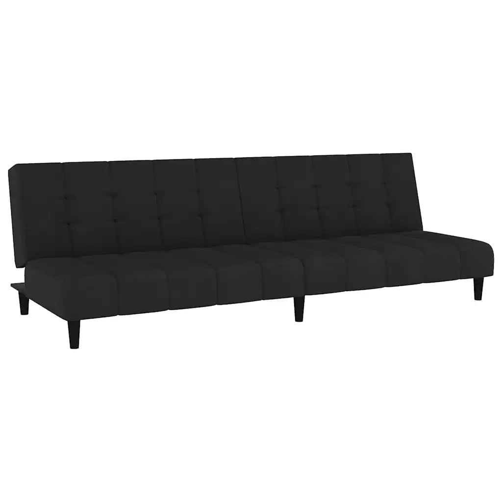 Divano Letto a 2 Posti Nero in Velluto 375769