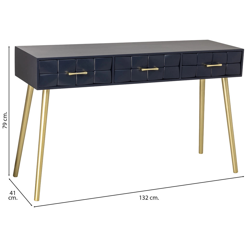 Mobile ingresso in legno nero 132x41x79h cm