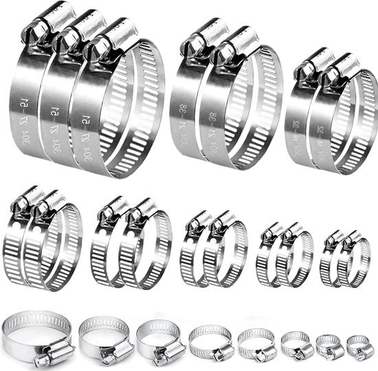 Set di 90 pezzi in acciaio inossidabile 304 - clip per tubi regolabili - gas tubi acqua giardino - casa