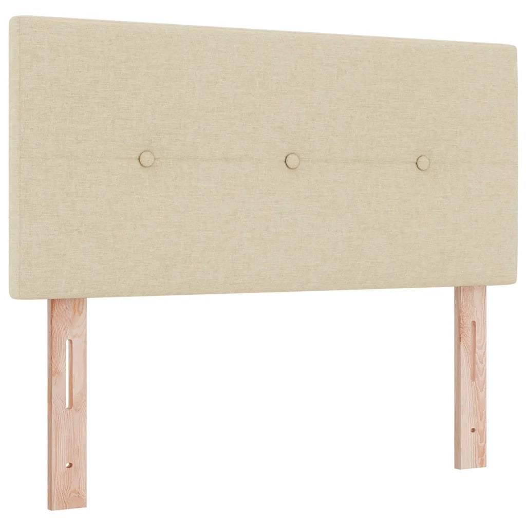 Letto a Sorgente LED con materasso Crema 90 x 200 cm Tessuto 3342413