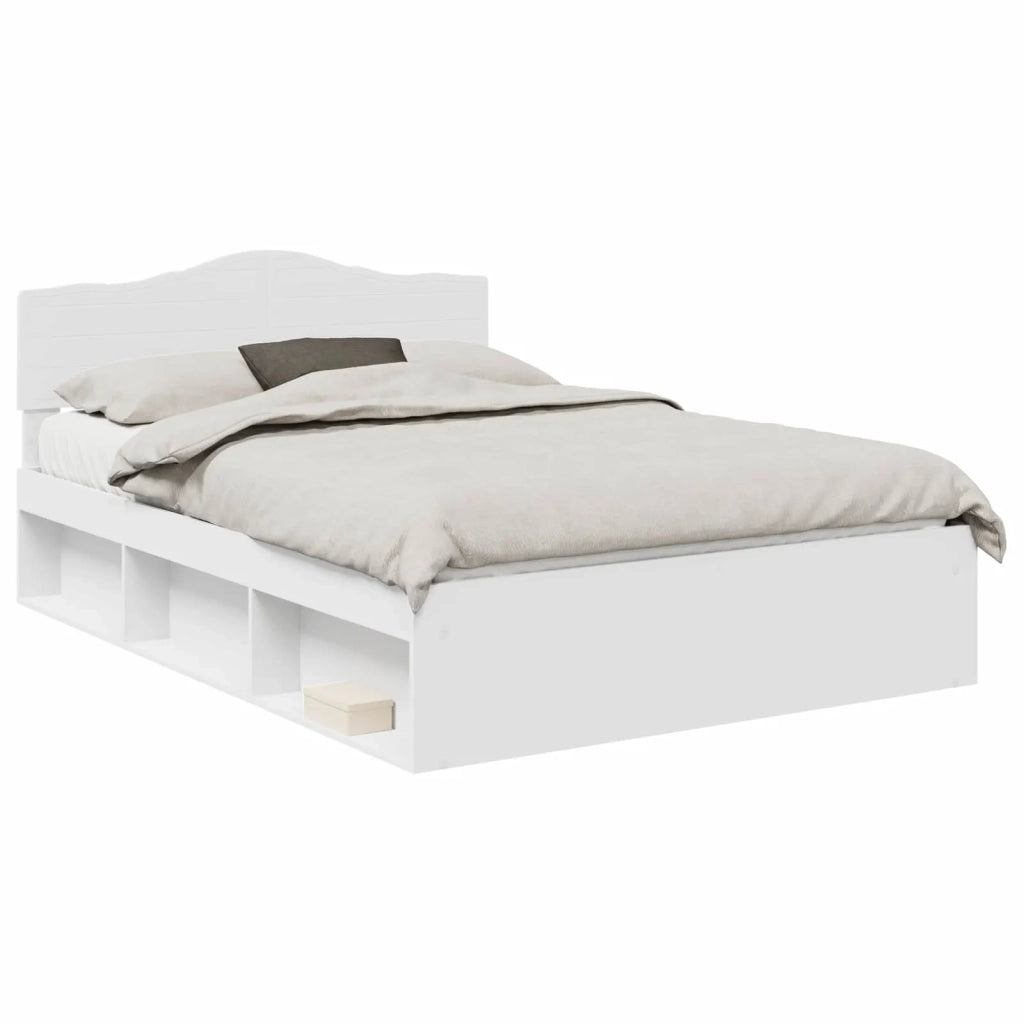 Struttura del letto-Giroletto-Rete del Letto Bianco 140 x 190 cm Pino massello 963267