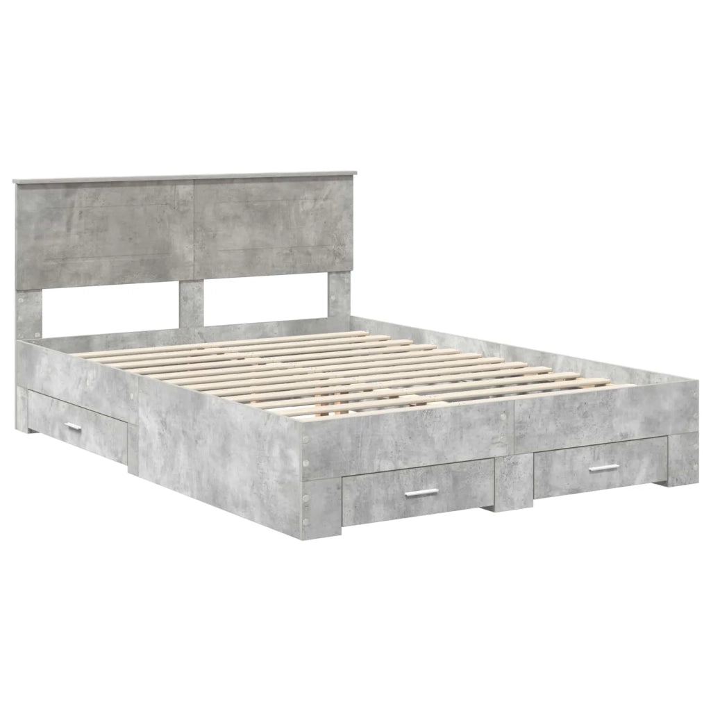 Struttura del letto con testiera Grigio cemento 150 x 200 cm 3408250