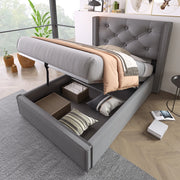 letto imbottito cotone grigio 90 x 200 cm