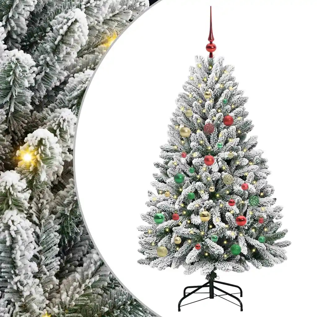 Albero di Natale artificiale con 150 LED Verde e Bianco 150 cm 3395747