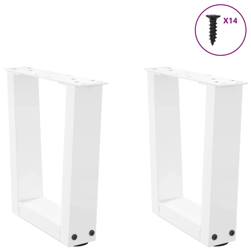 Gambe per Tavolino da Caff¨¨ a Forma di V 2 pz | Piede del tavolo Bianche 30x(30-31,3) cm Acciaio