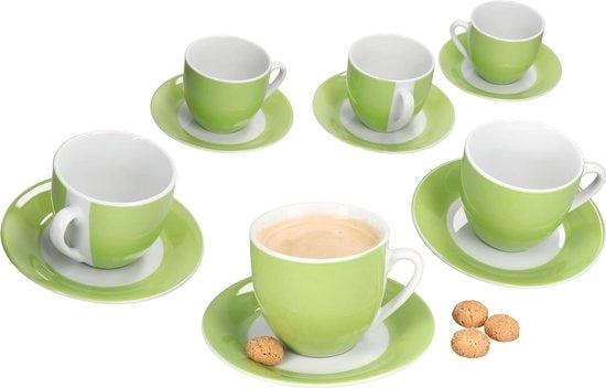 Set di tazze e tazze per 6 persone - 200 ml set di porcellana per tè e caffè