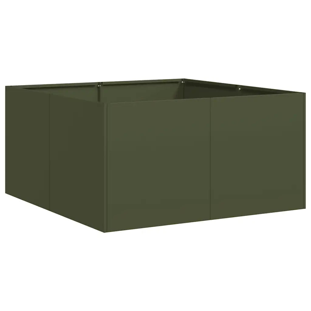 Fioriera Verde Oliva 80x80x40 cm in Acciaio Laminato a Freddo 860741