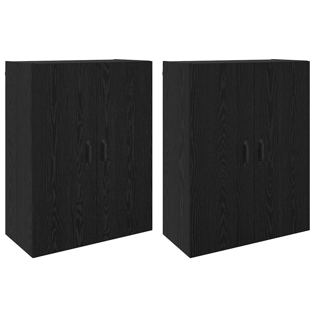 Mobiletto a muro 2 pcs Rovere Nero 69,5 x 34 x 90 cm