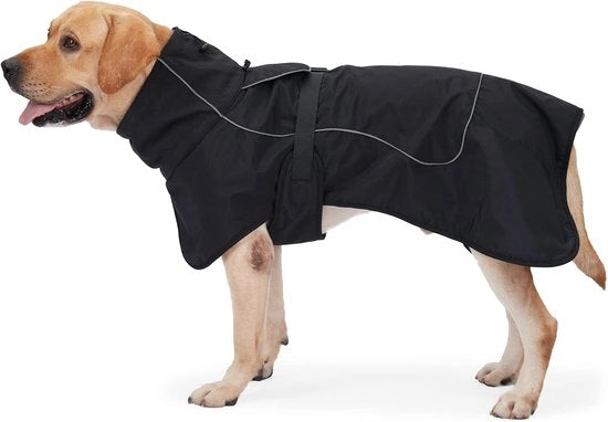 Giacca per cani Impermeabile giacca per cani con riflessi, giacca per cani per tempo freddo, imbottitura a felpa soffice, giacca per cani calda (L)