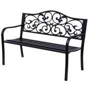Panchina da giardino 3 posti ¨C Xylo ¨C metallo nero 127x60x85 cm
