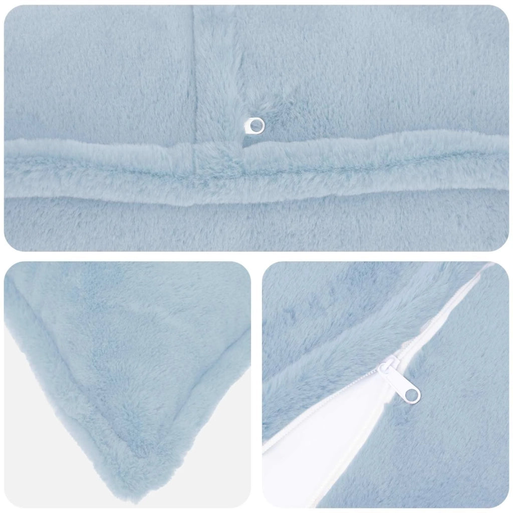 Federa HOUTEN Azzurro 40 x 145 cm Pelliccia di Coniglio Finta 917398