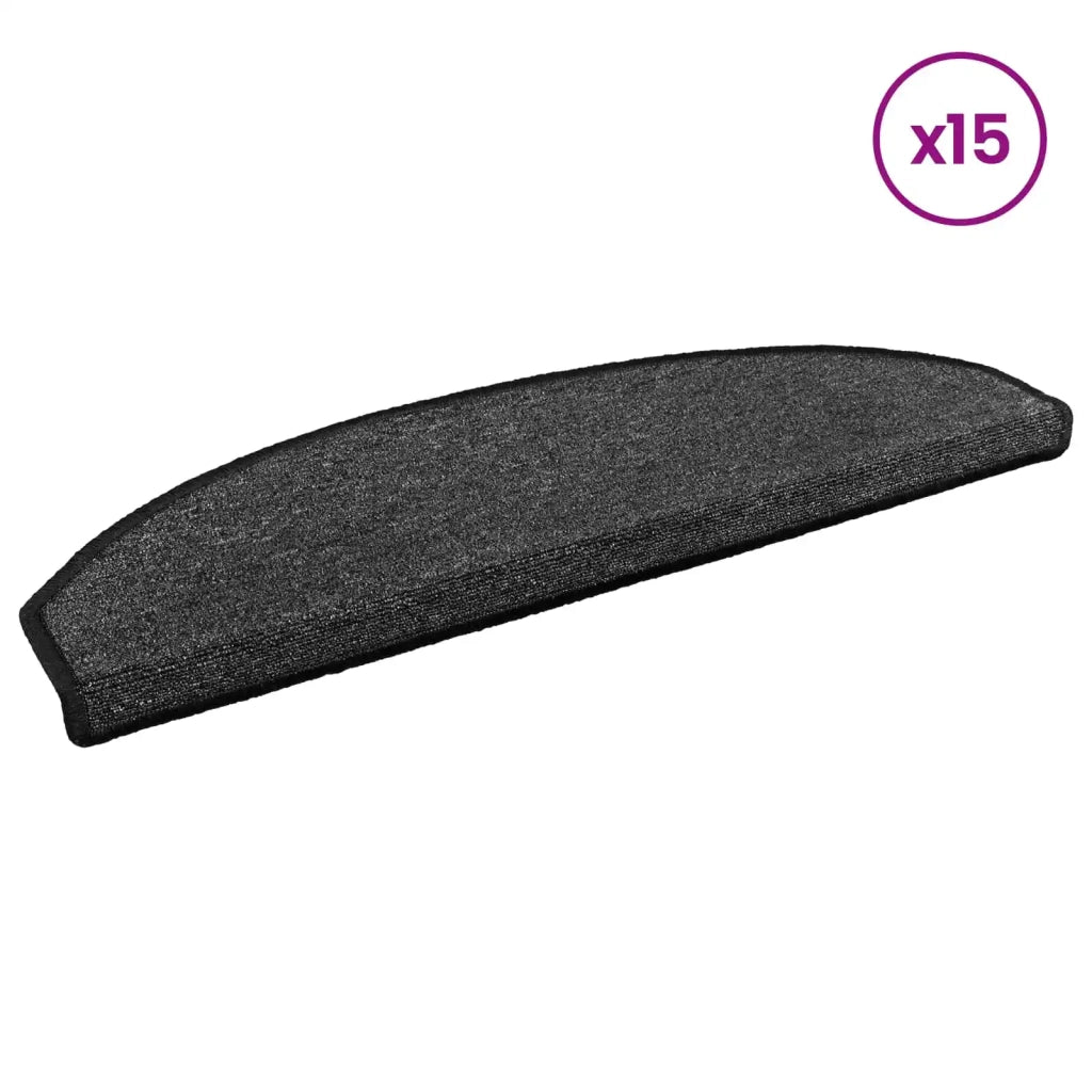 Tappetini per scale autoadesivi Semicircolare 15 pz | Gradini per Scale Antracite