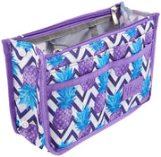 Organizzatore di Borsa a Mano - Tastiera di Organizzazione - Firmato - Piccolo, Medio & Grande (Ananas Viola, Piccolo)