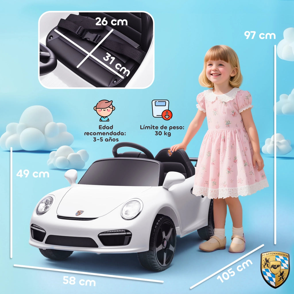 Auto Elettrica per Bambini RUF CTR 3 ¨C zephmum ¨C Bianco