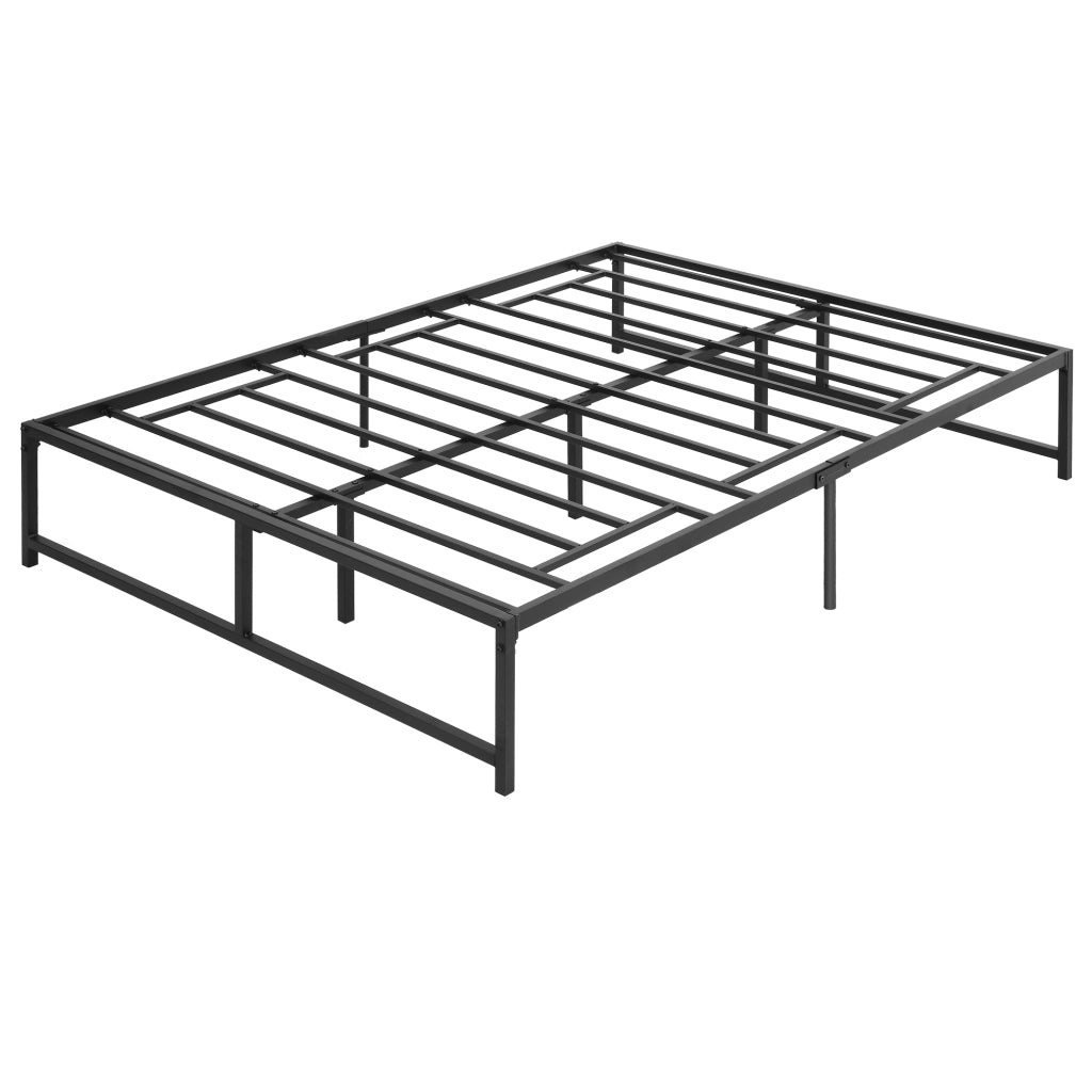 Letto Matrimoniale Contenitore con Rete a Doghe ¨C Minimal ¨C Nero Acciaio 140x190