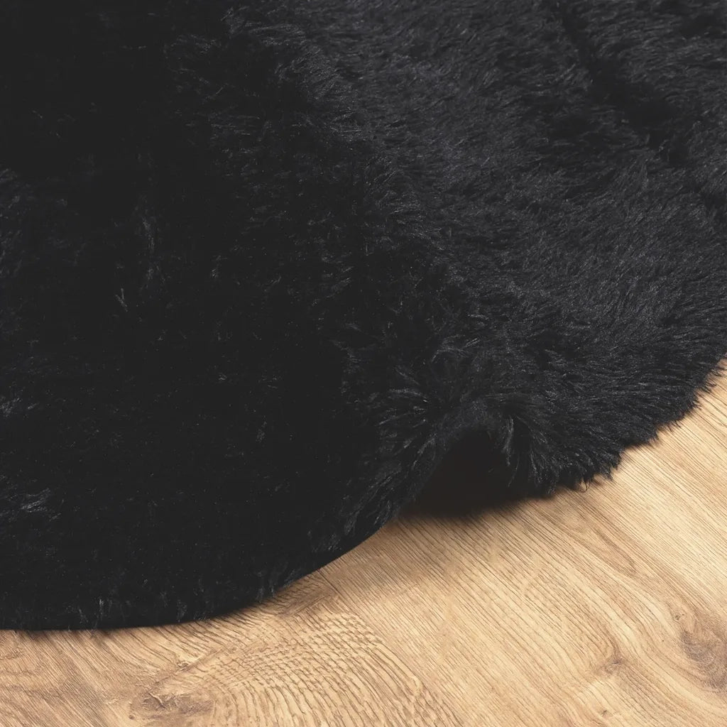 Tappeto Shaggy a Pelo Lungo NAVARRA Nero 240x240 cm poliestere 4102926