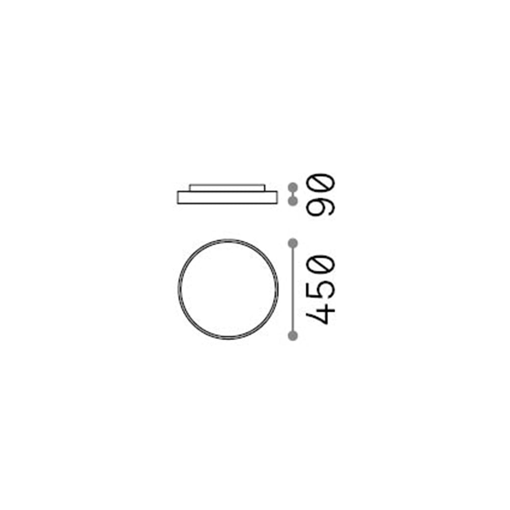 Plafoniera Moderna Halo Alluminio Bianco Led 26W 4000K Luce Naturale
