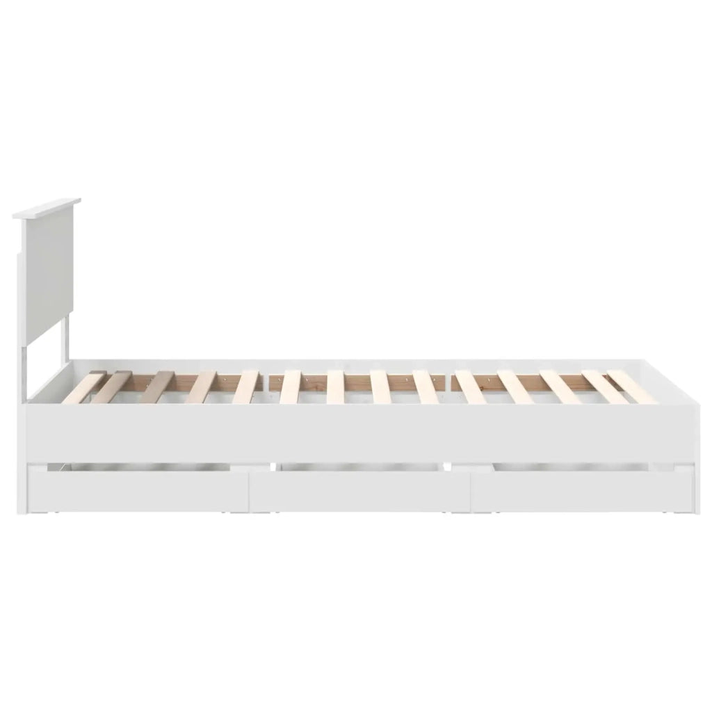 Letto singolo | Letto per adulti | Struttura del letto Bianco 100 x 200 cm Legno Ingegnerizzato
