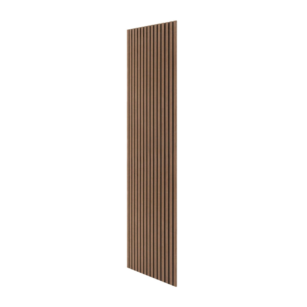 Coppia di Pannelli Fonoassorbenti con Doghe Noce Chiaro 3D in Legno 2400 x 600mm