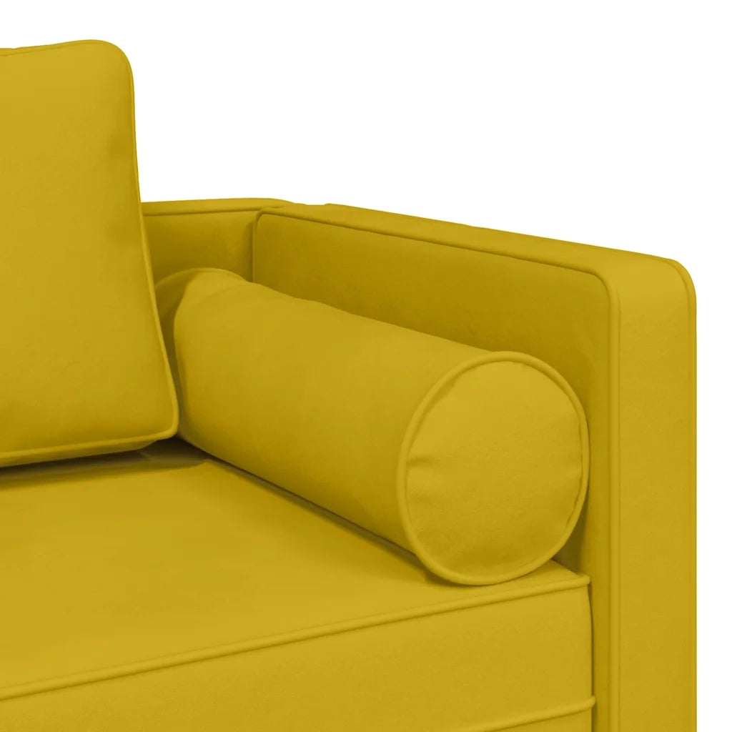 Chaise Longue con Cuscini Giallo in Velluto 4007577