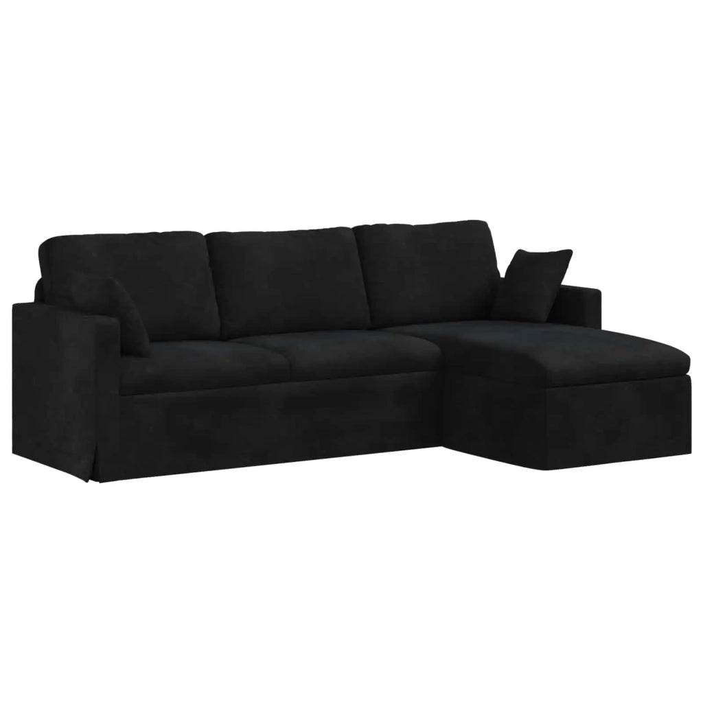 Divano Nero 228 x 134 x 80 cm Velluto 42024473