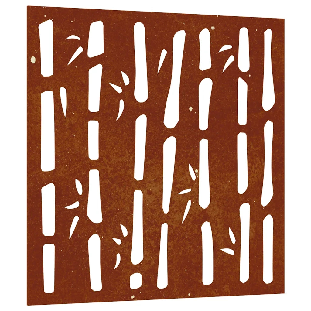 Decorazione Muro da Giardino 55x55 cm Bamb¨´ in Acciaio Corten CFW1553347