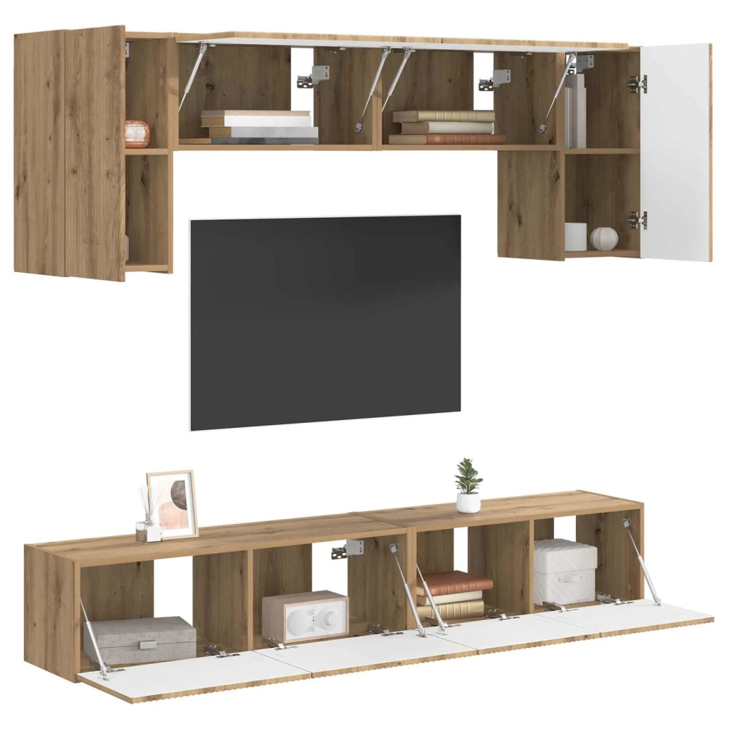 Set mobile TV 5 pcs Rovere fumé Legno multistrato 3409056