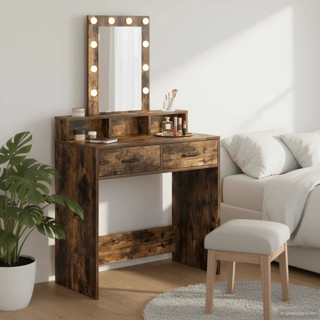 Toeletta | Tavolo da Trucco Marrone 79 x 41 x 140 cm Legno multistrato