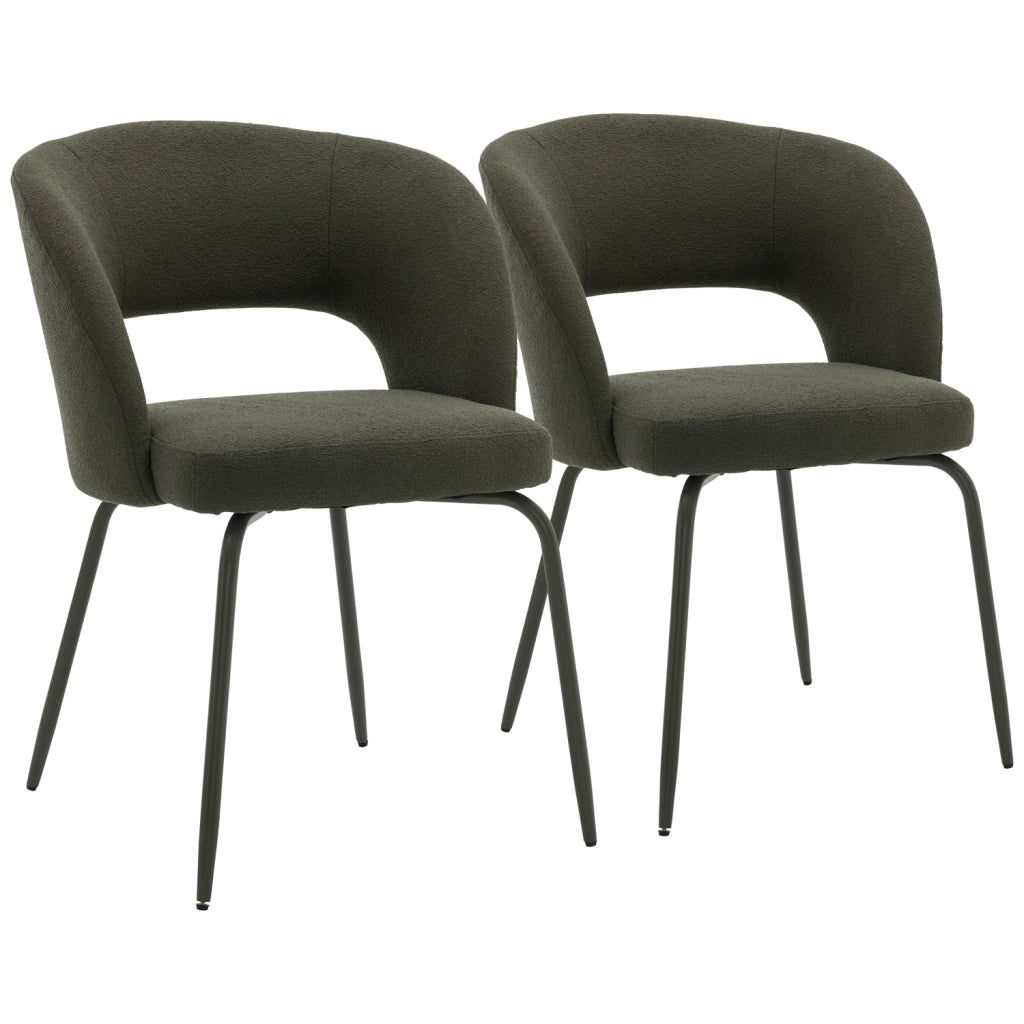 Set di 2 sedie FLAVIA in tessuto anulare verde