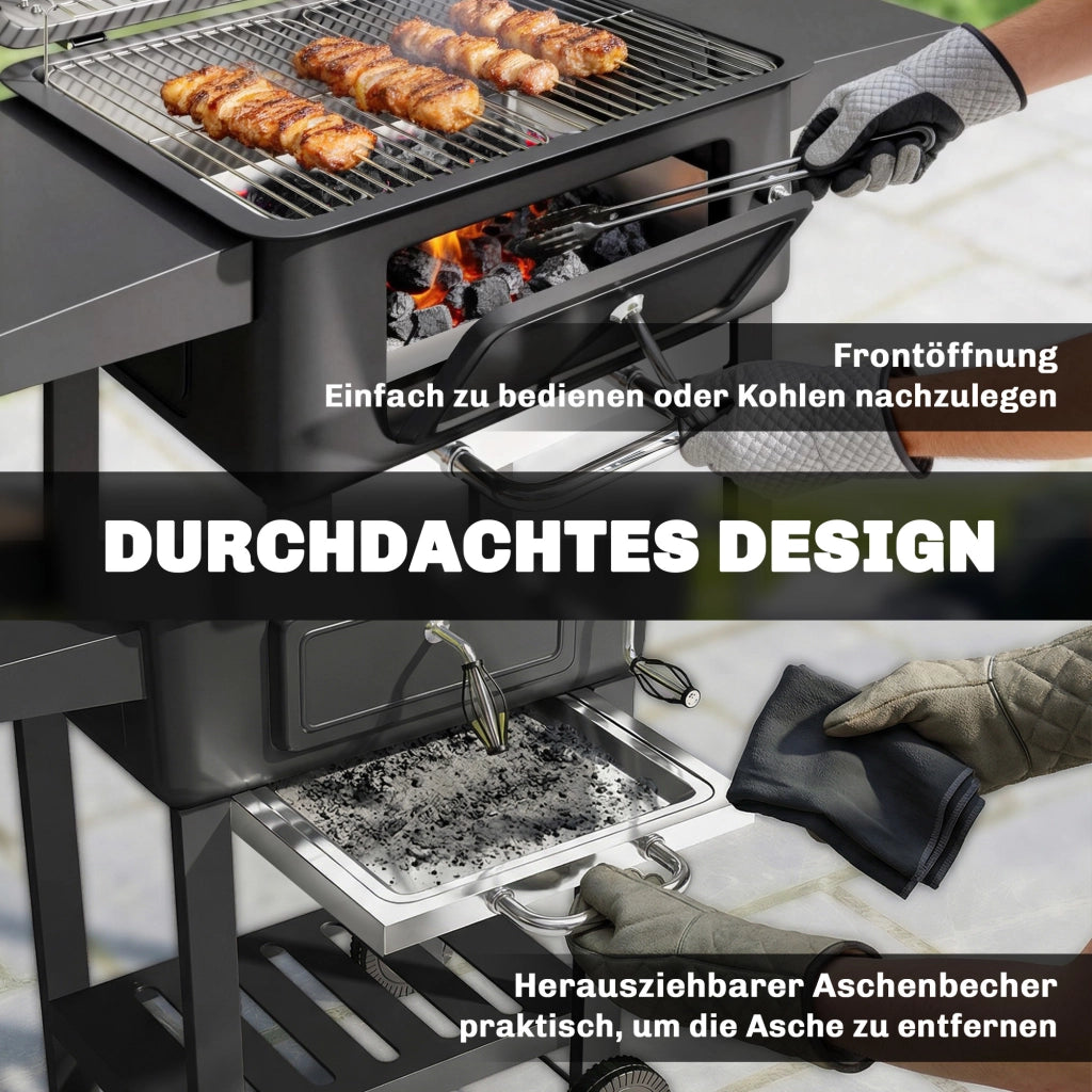 Barbecue a carbone con coperchio e termometro ¨C Minimal ¨C Grigio